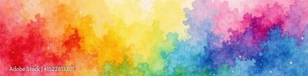 Obraz Vibrant rainbow watercolor wash, seamless texture, spectrum, gradient, marbling