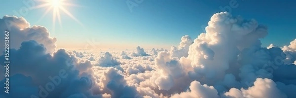 Obraz Wide, open sky, billowing clouds Dramatic celestial vista , beautiful, clear