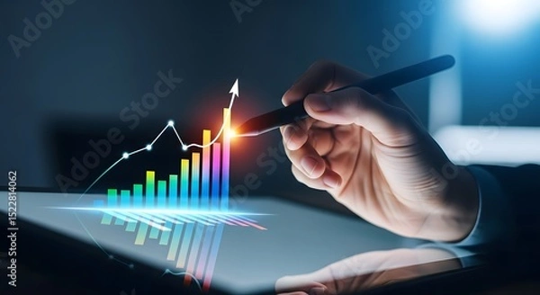 Fototapeta Digital Growth Strategy Achieving Business Success Through Data-Driven Insights