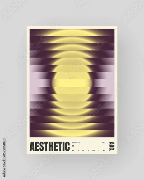Obraz Retro-futuristic and abstract poster design. Geometric glass distortion, refraction and distortion color