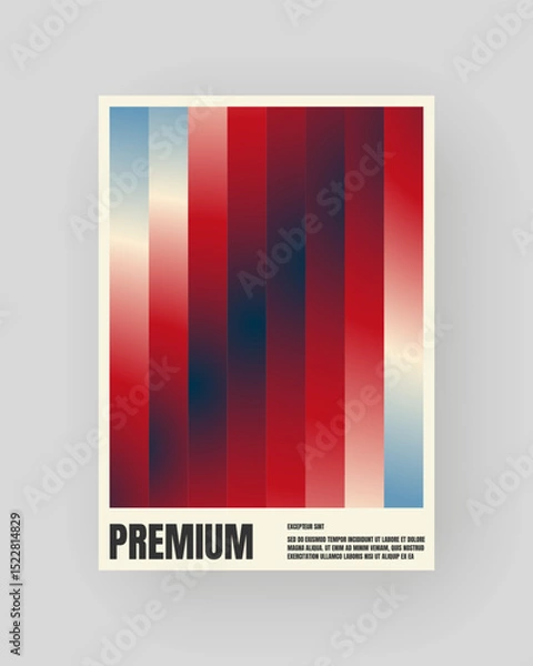 Obraz Retro-futuristic and abstract poster design. Geometric glass distortion, refraction and distortion color