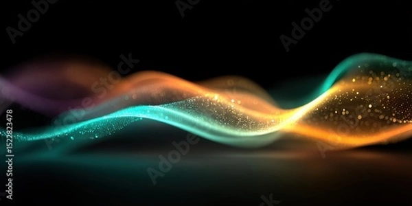 Obraz Wave of Personalized. Abstract waves of light and color in a dark background, creating a dynamic visual effect.