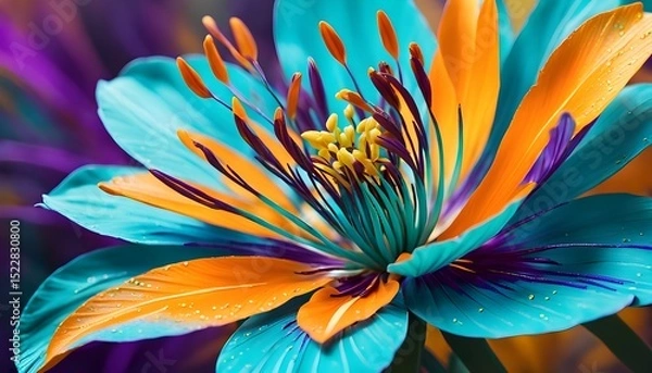 Obraz purple and yellow flower