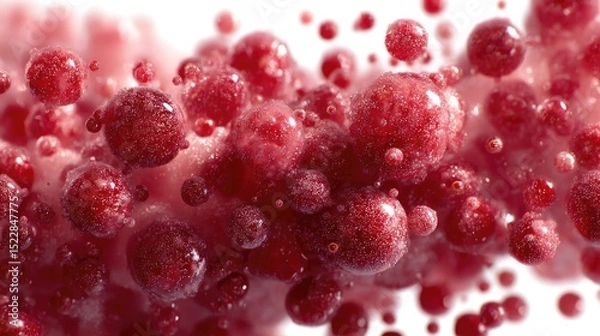 Obraz Crimson Cellular Symphony: A mesmerizing close-up view of organic, ruby-red cells, a striking visual that embodies the essence of life's building blocks.