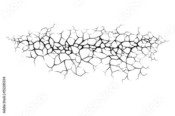 Obraz Ziemia pęka lub piorun na białym tle. Projekt tekstury grunge.