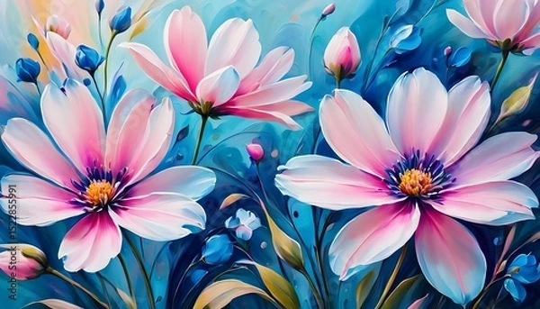 Obraz pink and white flowers