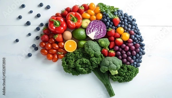 Obraz mix fruit brain shape