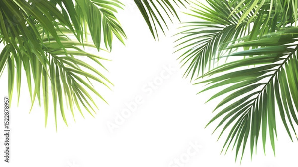 Fototapeta Tropical palm tree with isolated on a white or transparent  background