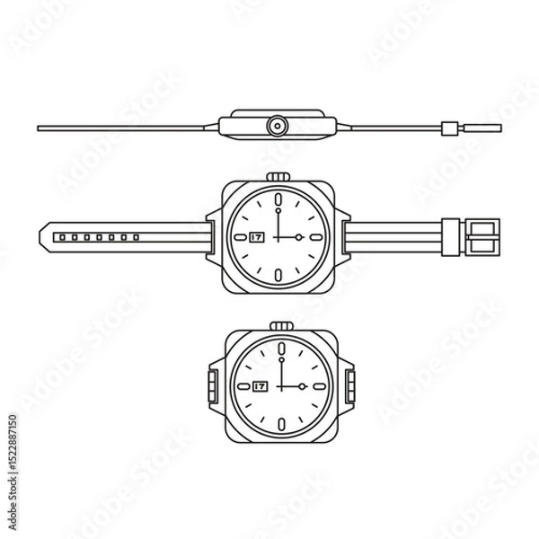 Fototapeta watch design line vector