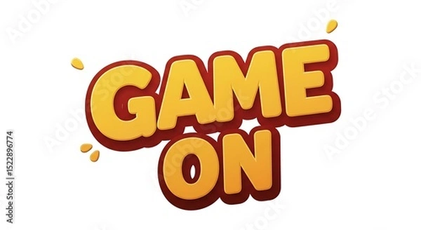 Obraz Game on Text Graphic with Yellow Letters and Red Outline
