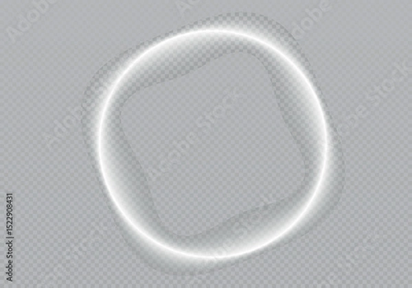 Fototapeta Glowing circular background. Light circle white swirl. Curved white line light effect. Glowing white speed circle