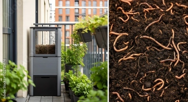 Fototapeta Eco-Friendly Recycling Urban Worm Composting