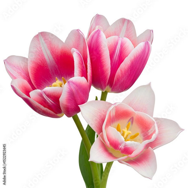 Obraz pink tulips isolated on white