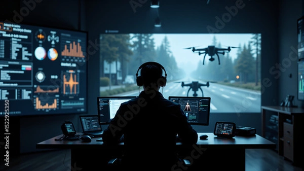 Fototapeta Autonomous Drone Navigation System