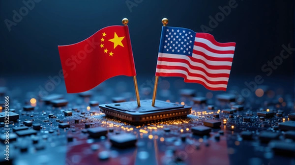 Obraz China US Flag Comparison