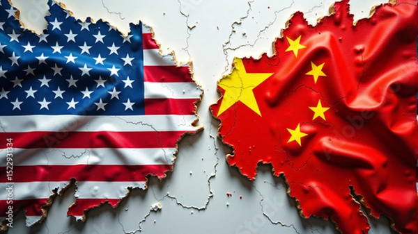 Fototapeta US-China Relations Overview
