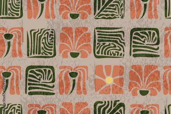 Fototapeta vintage abstract floral pattern or square floral pattern