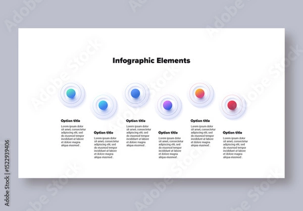 Fototapeta 6 Step Workflow Infographic
