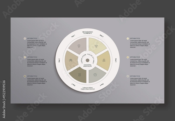 Fototapeta 6 Step Workflow Infographic