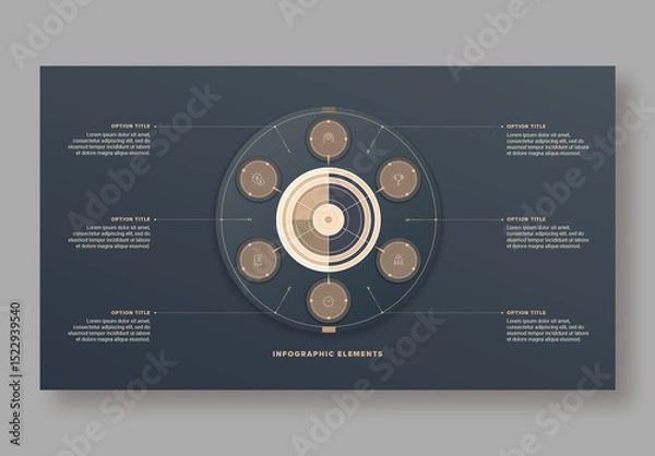 Fototapeta 6 Step Workflow Infographic