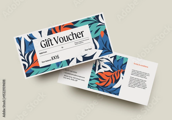 Fototapeta Abstract Gift Voucher Layout