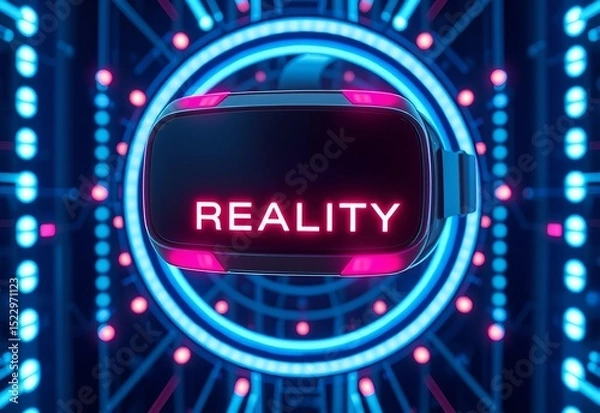 Fototapeta futuristic reality background with neon lights