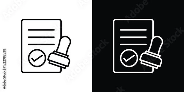 Fototapeta Approved document icon Graphic vector set for ui design