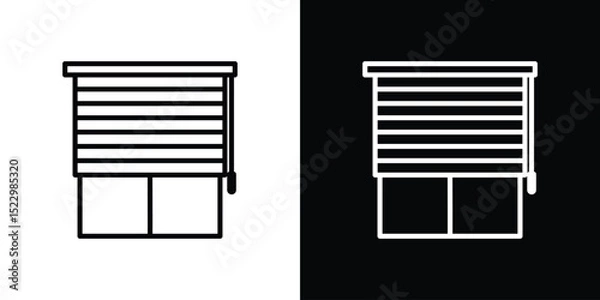 Fototapeta Blinds open icon Graphic vector set for ui design