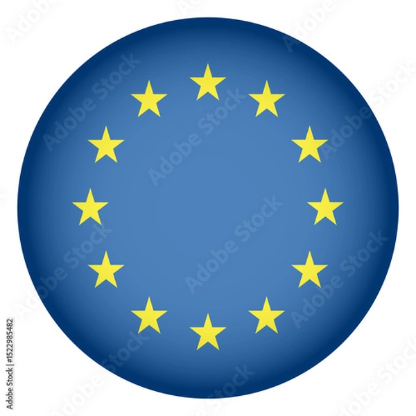Fototapeta Circular Icon Featuring Diverse European Country Flag EU