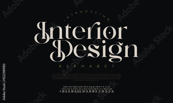 Obraz Elegant Font Uppercase Lowercase and Number. Classic Lettering Minimal Fashion Designs. Typography modern serif fonts regular decorative vintage concept. vector illustration