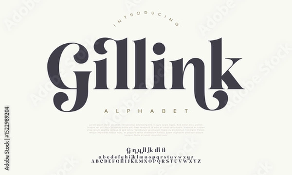 Obraz Elegant alphabet letters font and number. Classic Lettering Minimal Fashion Designs. Typography modern serif fonts regular decorative vintage concept. vector illustration