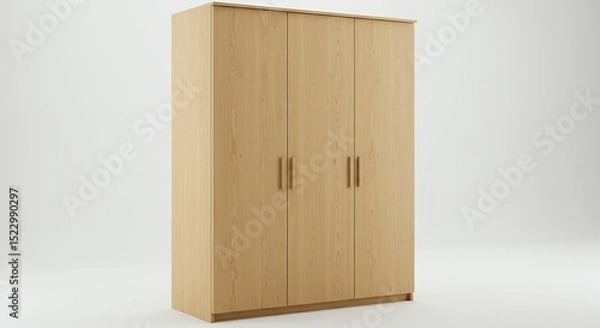 Obraz Light beige three door wardrobe