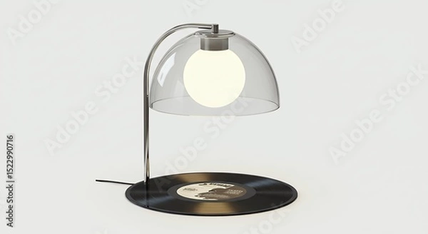 Obraz Modern desk lamp with vinyl record base