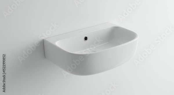 Obraz Modern wall mounted rectangular white sink