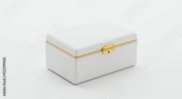 Obraz White decorative box with gold accents