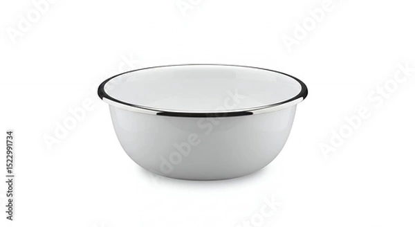 Obraz White enamel bowl isolated