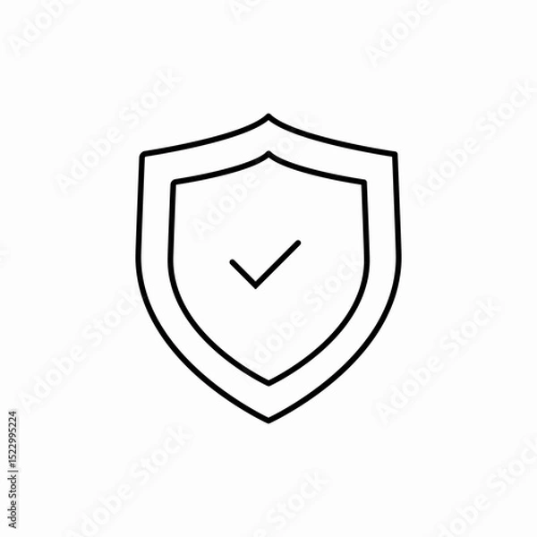Fototapeta Shield checkmark security icon vector sign