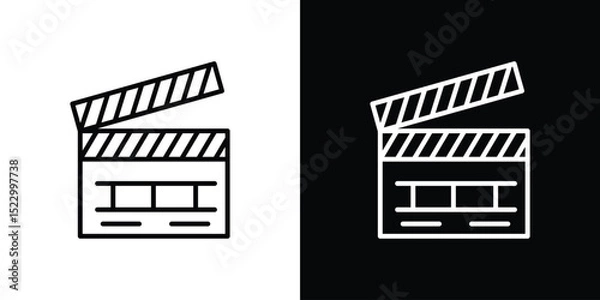 Fototapeta Film clapperboard icon Graphic vector set for ui design