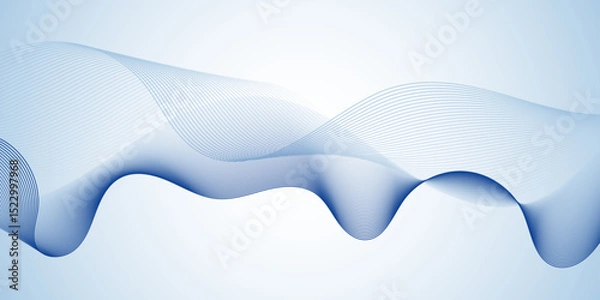 Fototapeta Abstract blue wavy stripes vector background vector illustration.