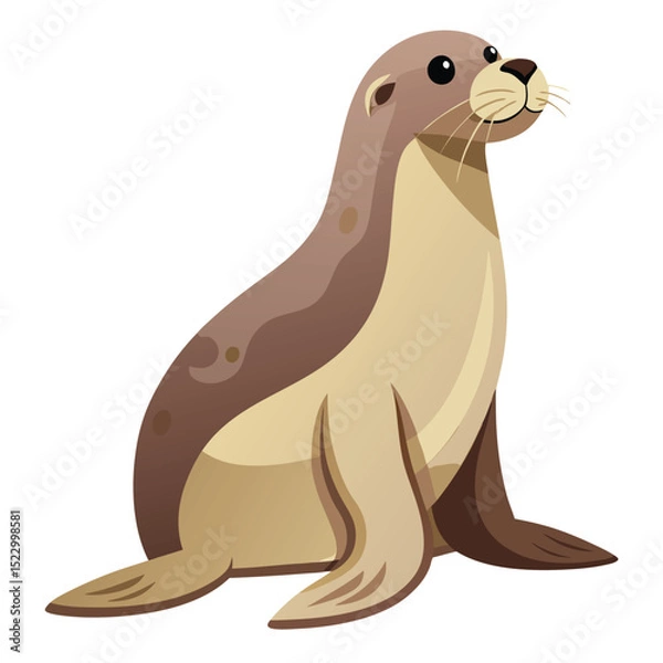 Fototapeta Sea Lion Sitting Vector – Minimalist Style