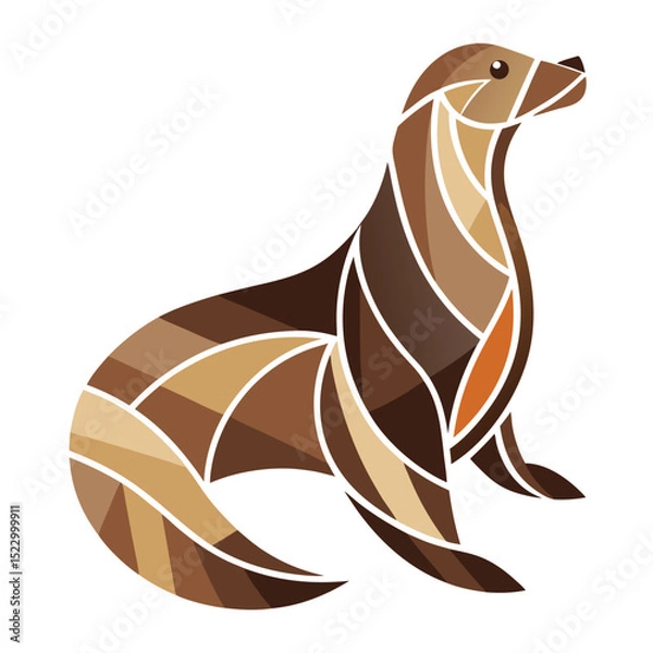 Fototapeta Sea Lion Logo Concept – Geometric Minimal Vector	