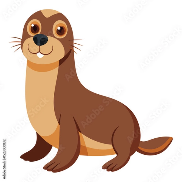 Fototapeta Playful Sea Lion – Minimal Vector Character	
