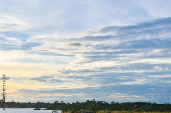 Fototapeta colorful sky with clouds on evening