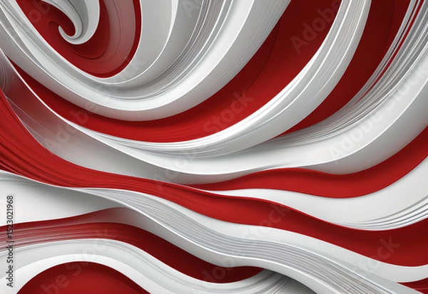 Fototapeta Red and white wave background red blended with white background created Neon gradient wave light in tones on dark background creates futuristic and vibrant visual effects for modern tech or artistic