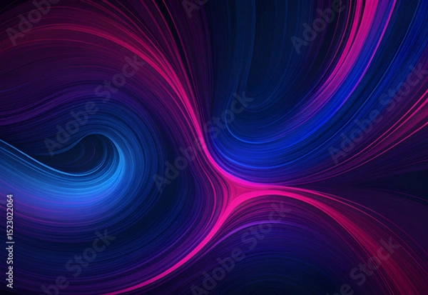 Fototapeta Abstract purple and blue wave glowing in the dark, futuristic, technology, and energy concept purple wave with glowing light and fluid curves for vibrant digital abstract backgrounds. 