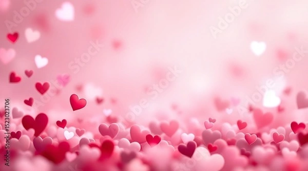 Obraz Romantic pink and red hearts background image