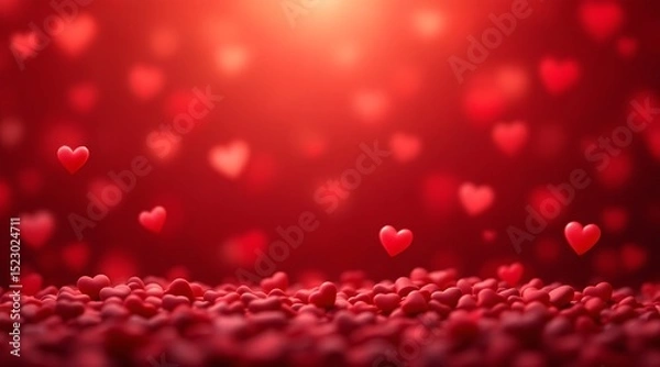Obraz Romantic red hearts background for valentine s day