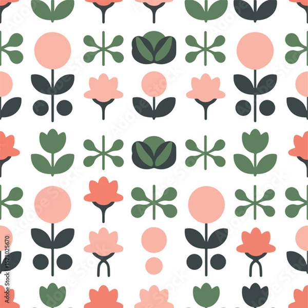 Obraz Floral seamless pattern with abstract flowers.