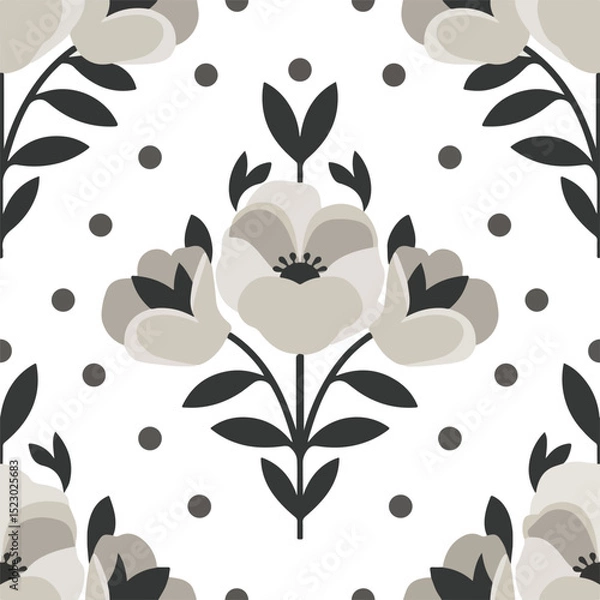 Obraz Elegant floral seamless pattern in neutral colors.