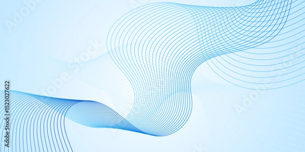 Fototapeta Abstract background with blend blue lines.